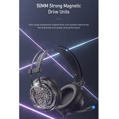awei GM-2 USB + 3.5mm Ambient Light Gaming Wired Headset with Microphone, GM-2