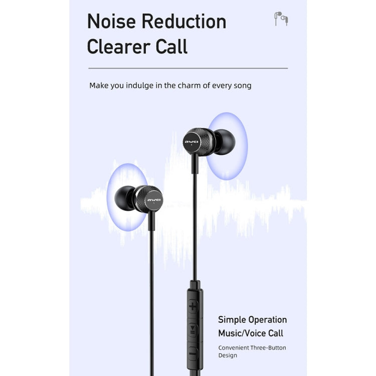 awei TC-5 Type-C / USB-C Mini Stereo In-ear Wired Earphone, TC-5