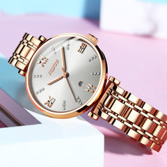 JIN SHI DUN 6533 Women Fashion Waterproof Ultra-thin Quartz Watch