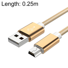 5 PCS Mini USB to USB A Woven Data / Charge Cable for MP3, Camera, Car DVR, 0.25m, 1m, 1.5m, 2m