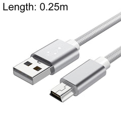 5 PCS Mini USB to USB A Woven Data / Charge Cable for MP3, Camera, Car DVR, 0.25m, 1m, 1.5m, 2m