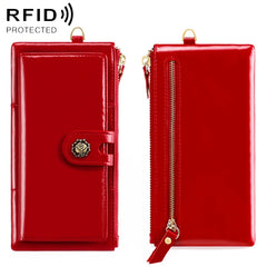 3506 Oil Wax Vintage Texture RFID Anti-Degaussing Hand Held Wallet for Ladies