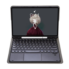 YA610B-A  Lambskin Texture Voltage Round Keycap Bluetooth Keyboard Leather Case with Touchpad, For Samsung Galaxy Tab S6 Lite 10.4 inch SM-P610 / SM-P615, For Samsung Galaxy Tab A8 10.5 2021 SM-X200 / SM-X205                                            ...