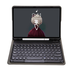 YA08B Lambskin Texture Voltage Round Keycap Bluetooth Keyboard Leather Case, For Samsung Galaxy Tab A8 10.5 2021 SM-X200 / SM-X205, For Samsung Galaxy Tab S8 11 inch SM-X700 / SM-X706 & S7 11 inch SM-X700 / SM-T875