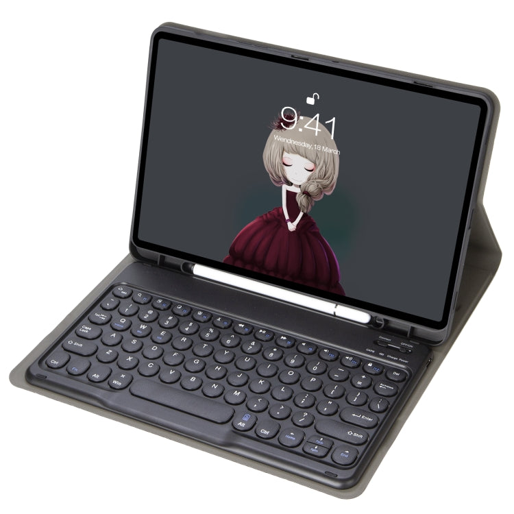 YA08B Lambskin Texture Voltage Round Keycap Bluetooth Keyboard Leather Case, For Samsung Galaxy Tab A8 10.5 2021 SM-X200 / SM-X205, For Samsung Galaxy Tab S8 11 inch SM-X700 / SM-X706 & S7 11 inch SM-X700 / SM-T875