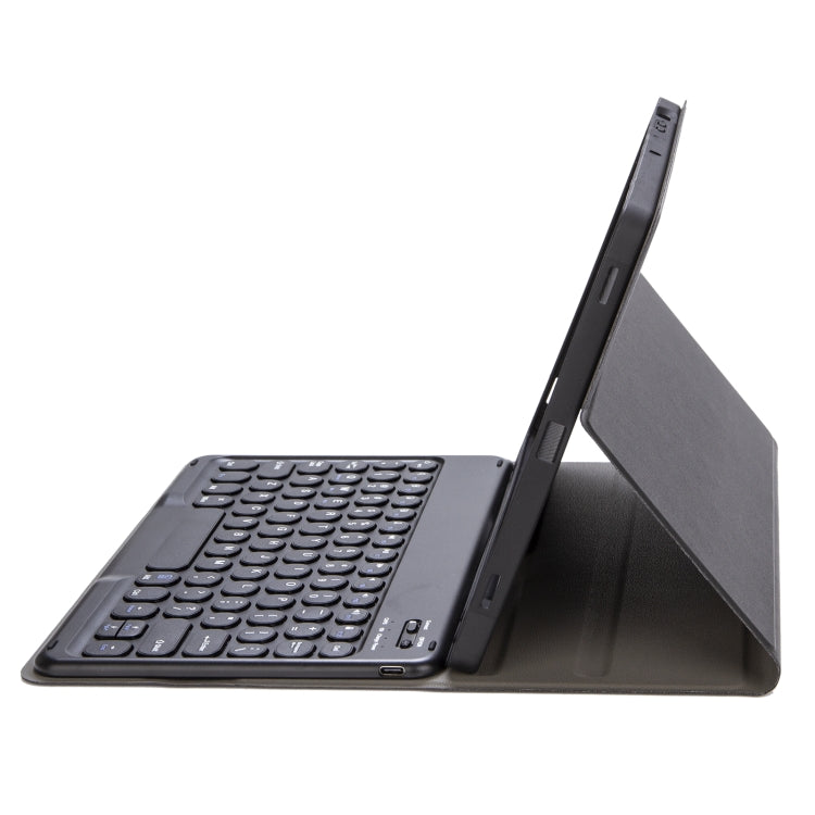 YA08B Lambskin Texture Voltage Round Keycap Bluetooth Keyboard Leather Case, For Samsung Galaxy Tab A8 10.5 2021 SM-X200 / SM-X205, For Samsung Galaxy Tab S8 11 inch SM-X700 / SM-X706 & S7 11 inch SM-X700 / SM-T875