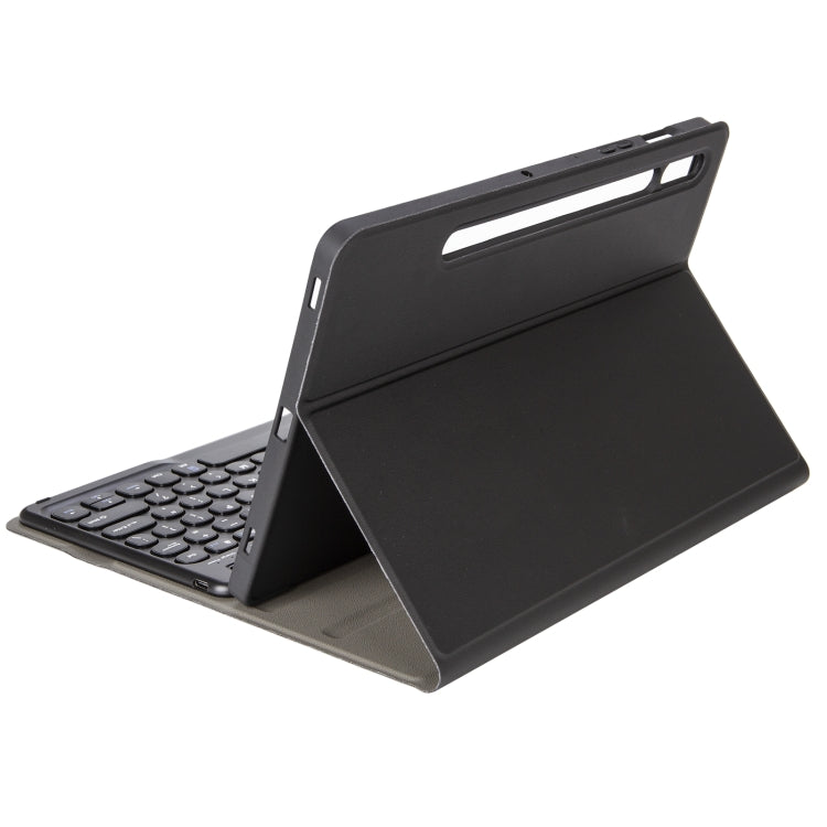 YA08B Lambskin Texture Voltage Round Keycap Bluetooth Keyboard Leather Case, For Samsung Galaxy Tab A8 10.5 2021 SM-X200 / SM-X205, For Samsung Galaxy Tab S8 11 inch SM-X700 / SM-X706 & S7 11 inch SM-X700 / SM-T875