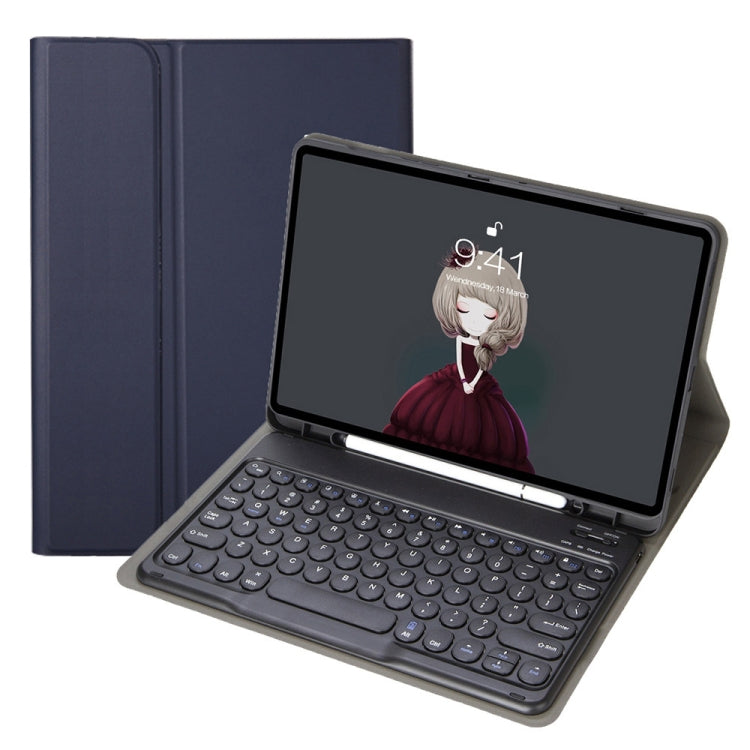 YA08B Lambskin Texture Voltage Round Keycap Bluetooth Keyboard Leather Case, For Samsung Galaxy Tab A8 10.5 2021 SM-X200 / SM-X205, For Samsung Galaxy Tab S8 11 inch SM-X700 / SM-X706 & S7 11 inch SM-X700 / SM-T875