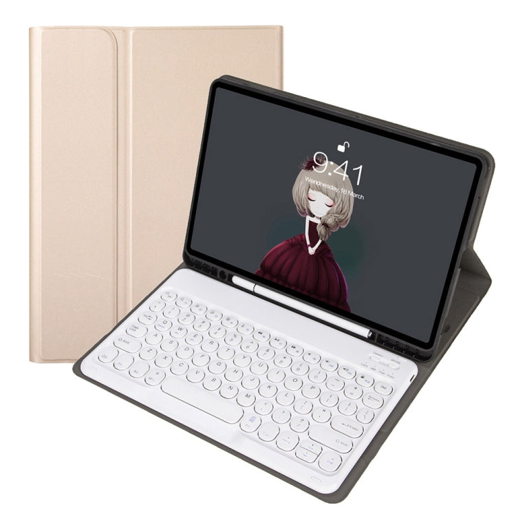 YA08B Lambskin Texture Voltage Round Keycap Bluetooth Keyboard Leather Case, For Samsung Galaxy Tab A8 10.5 2021 SM-X200 / SM-X205, For Samsung Galaxy Tab S8 11 inch SM-X700 / SM-X706 & S7 11 inch SM-X700 / SM-T875