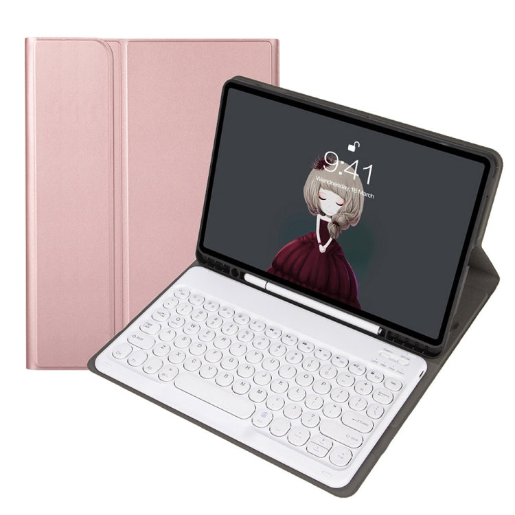 YA08B Lambskin Texture Voltage Round Keycap Bluetooth Keyboard Leather Case, For Samsung Galaxy Tab A8 10.5 2021 SM-X200 / SM-X205, For Samsung Galaxy Tab S8 11 inch SM-X700 / SM-X706 & S7 11 inch SM-X700 / SM-T875