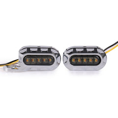 HP-Z058 Motorcycle Modified Rearview Mirror LED Turn Signal Light for Harley Sportsters XL 883 / 1200, For Honda / Yamaha / Kawasaki-Black White, Black, Electroplating White, Electroplating Black