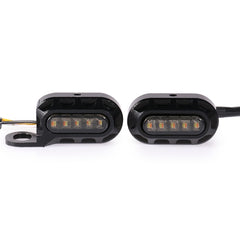 HP-Z058 Motorcycle Modified Rearview Mirror LED Turn Signal Light for Harley Sportsters XL 883 / 1200, For Honda / Yamaha / Kawasaki-Black White, Black, Electroplating White, Electroplating Black