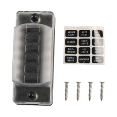 6 Way Fuse Box Blade Fuse Holder with Negative for Auto Car Truck Boat, A5602-01