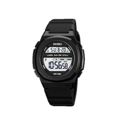 SKMEI 1821 Stainless Steel Buckle Silicone Strap Electronic Watch