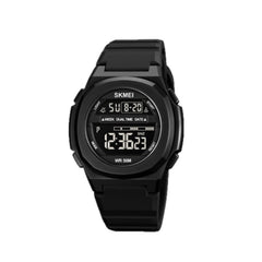 SKMEI 1821 Stainless Steel Buckle Silicone Strap Electronic Watch