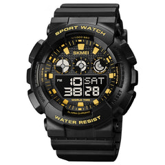SKMEI 1857 Stainless Steel Buckle PU Strap Waterproof Electronic Watch