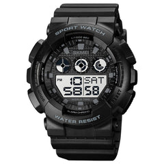 SKMEI 1857 Stainless Steel Buckle PU Strap Waterproof Electronic Watch