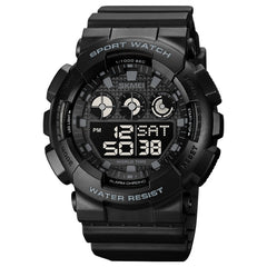 SKMEI 1857 Stainless Steel Buckle PU Strap Waterproof Electronic Watch