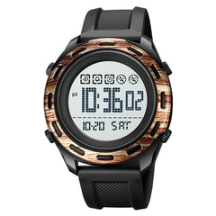 SKMEI 1872 Stainless Steel Buckle PU Strap Waterproof Electronic Watch, White, Black