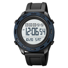 SKMEI 1872 Stainless Steel Buckle PU Strap Waterproof Electronic Watch, White, Black
