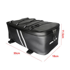 Motorcycle Waterproof PU Leather Rack Rear Carrier Bag, Capacity: 8L with Rain Cover, 8L