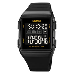 SKMEI 1960 Stainless Steel Buckle Silicone Strap Waterproof Electronic Watch, 1960 Light Grey, 1960 Black Gold, 1960 Black and White Machine, 1960 Black and Black Machine, 1960 Blue