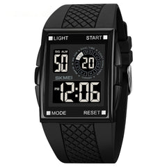 SKMEI 1967 Stainless Steel Buckle PU Strap Waterproof Electronic Watch