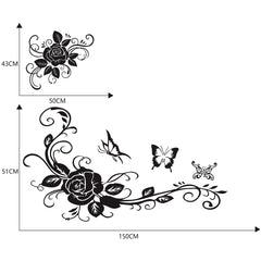 2 PCS/Set D-72 Butterfly Love Flower Pattern Car Modified Decorative Sticker, D-72
