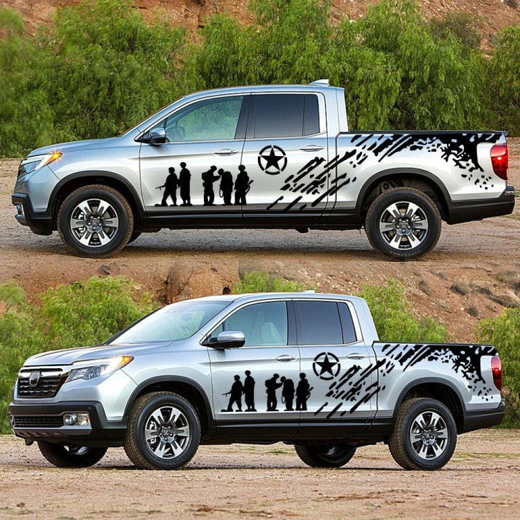 2 PCS/Set D-123 Soldiers Pattern Car Modified Decorative Sticker, D-123
