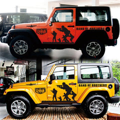 2 PCS/Set D-135 Band of Brothers Pattern Car Modified Decorative Sticker, D-135