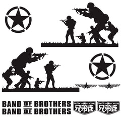 2 PCS/Set D-135 Band of Brothers Pattern Car Modified Decorative Sticker, D-135