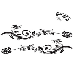 2 PCS/Set D-251 Butterfly Love Flowers Pattern Car Modified Decorative Sticker, D-251