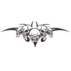 D-299 Skull Pattern Car Modified Hood Decorative Sticker, D-299