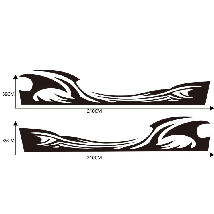 2 PCS/Set D-467 Waves Pattern Car Modified Decorative Sticker, D-467