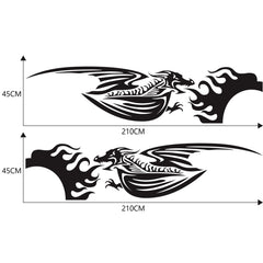 2 PCS/Set D-489 Fire-breathing Dragon Pattern Car Modified Decorative Sticker, D-489