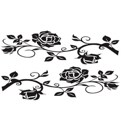 2 PCS/Set D-545 Rose Pattern Car Modified Decorative Sticker, D-545