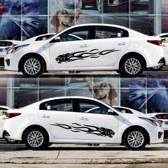 2 PCS/Set D-815 Flame Lion Pattern Car Modified Decorative Sticker, D-815