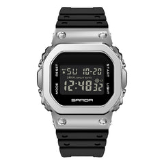 SANDA 2126 Tempered Mirror Luminous Waterproof Dual Display Electronic Watch