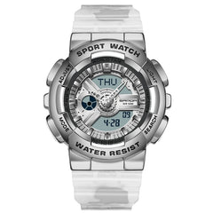 Sanda 3137 TPU Strap Luminous Waterproof Dual Display Electronic Watch