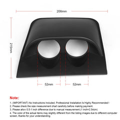 Car 52mm 2 Holes Dash Gauge Meter Pod Mount Holder, 2 Holes, Carbon Fiber, 2 Holes, Black