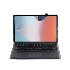 OP12-A Lambskin Texture Ultra-thin Bluetooth Keyboard Leather Case with Touchpad, OP12-A