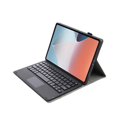 OP12-A Lambskin Texture Ultra-thin Bluetooth Keyboard Leather Case with Touchpad, OP12-A