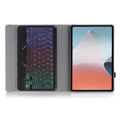 OP12-BS Lambskin Texture Ultra-thin Bluetooth Keyboard Leather Case with Backlight, OP12-BS