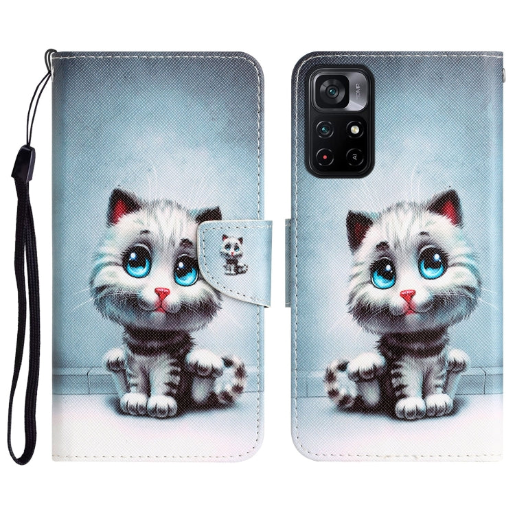 Colored Drawing Leather Phone Case, For Xiaomi Poco M4 Pro 5G