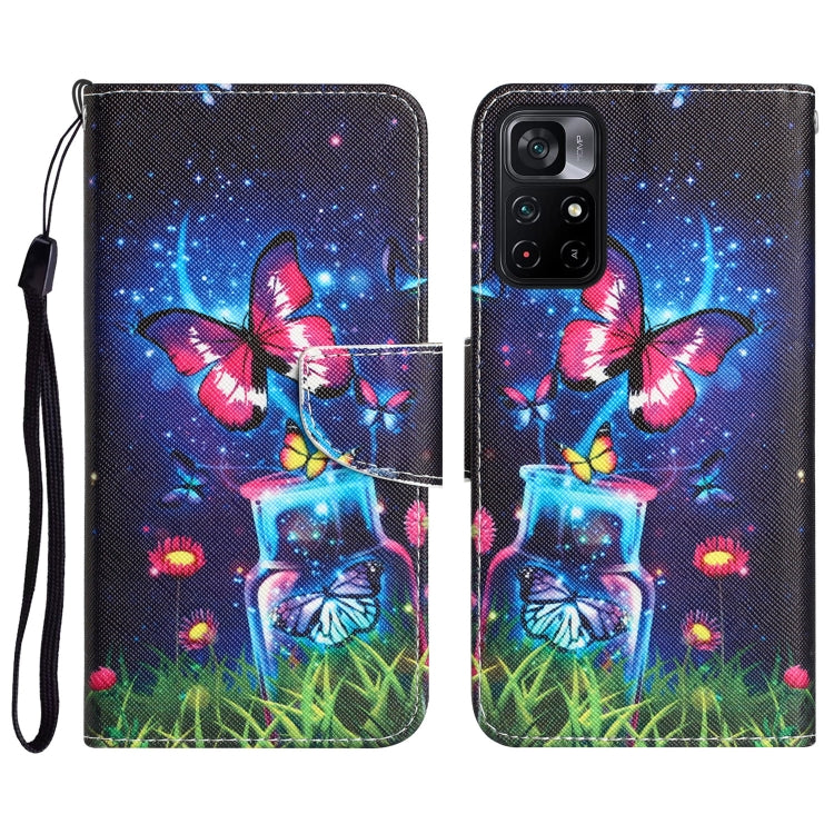 Colored Drawing Leather Phone Case, For Xiaomi Poco M4 Pro 5G