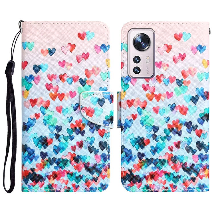 Colored Drawing Leather Phone Case, For Xiaomi 12 Lite