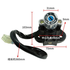 Motorcycle Ignition Switch Key Electric Door Lock For GSXR600 7500 GSF600 1200, Motorcycle Ignition Switch