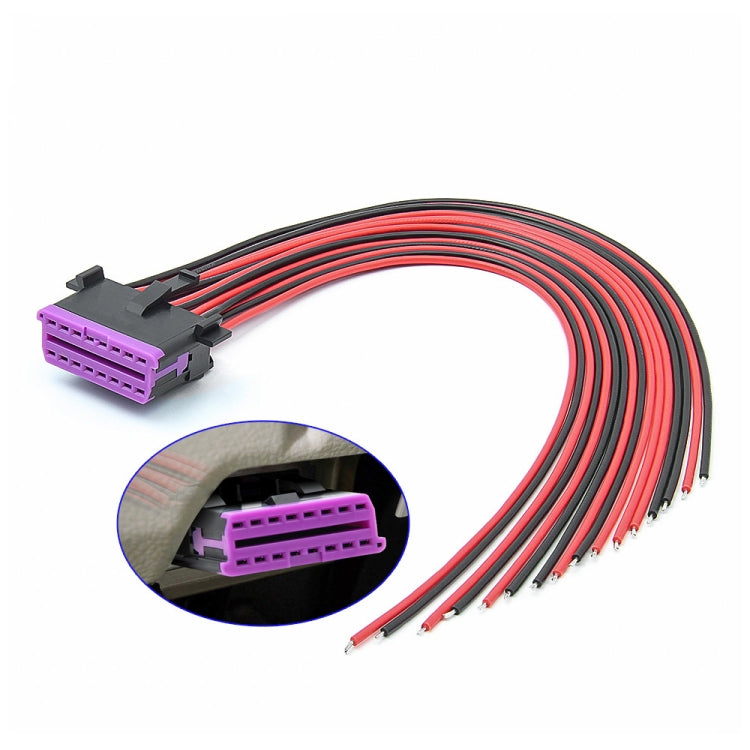 30cm 16Pin Fixed Terminal Extension Cable, Female Plug for Honda, Female Plug for Volkswagen, Male Plug, Female Plug, Female Plug for KIA