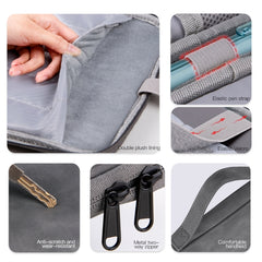 Portable Sheepskin Texture Leather Bag, For 9.7-11 inch Laptop, For 12.9-13 inch Laptop