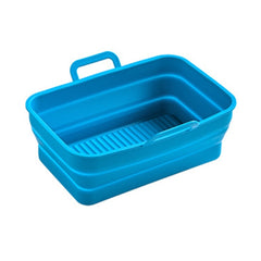 Rectangular Double Pull Basket Foldable Silicone Air Fryer Baking Pan